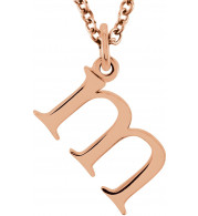 14K Rose Lowercase Initial m 16 Necklace - 8578070038P