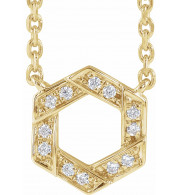 14K Yellow .06 CTW Diamond Geometric 16-18 Necklace - 65350060001P