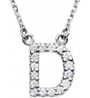 14K White Initial D 1/8 CTW Diamond 16 Necklace - 67311103P