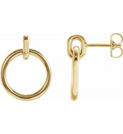 14K Yellow Circle Dangle Earrings - 87056601P