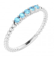 14K White Aquamarine Stackable Ring - 71927600P
