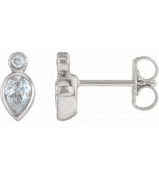 14K White 1/3 CTW Diamond Bezel-Set Earrings - 86859600P