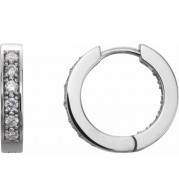 Platinum 1/2 CTW Diamond Inside-Outside 15 mm Hoop Earrings - 8493360018P