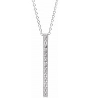 14K White Sculptural-Inspired Bar 16-18 Necklace - 86973201P