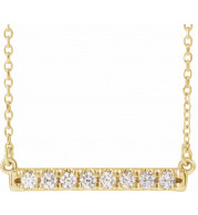 14K Yellow 1/4 CTW Diamond French-Set Bar 18 Necklace - 86969716P