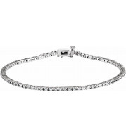 14K White 7/8 CTW Diamond Line 7 1/4 Bracelet - 6741060001P