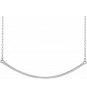 14K White Curved 19.9 Bar Necklace - 860491001P