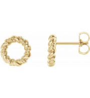 14K Yellow 9.4 mm Circle Rope Earrings - 86821601P