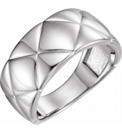 14K White Quilted Ring - 51685600P
