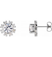 14K White Sapphire & 1/2 CTW Diamond Earrings - 20000286205P