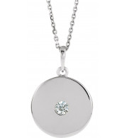 14K White 1/10 CTW Diamond Disc Necklace - 8651460059P