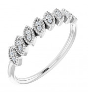 14K White 1/8 CTW Diamond Leaf Ring - 122973600P