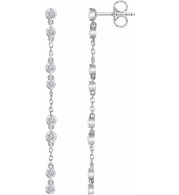 14K White 1/3 CTW Diamond Chain Earrings - 65234060000P