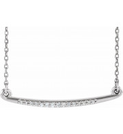 14K White .05 CTW Diamond Curved Bar 16-18 Necklace - 86681600P