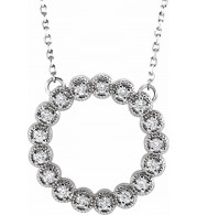 14K White 1/4 CTW Diamond Circle 16-18 Necklace - 86708605P