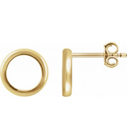 14K Yellow Circle Earrings - 651817100P