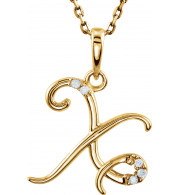14K Yellow .02 CTW Diamond Initial X 18 Necklace - 8555760073P
