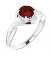 14K White Mozambique Garnet Ring - 7184060001P
