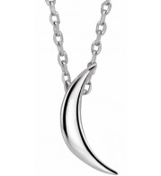 14K White Crescent 16-18 Necklace - 86607600P