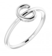 14K White Initial C Ring - 51895113P