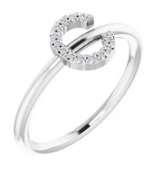 14K White .05 CTW Diamond Initial C Ring - 1238346010P