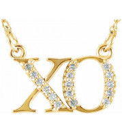 14K Yellow .07 CTW Diamond XO 16 1/2 Necklace - 8584060000P