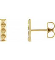 14K Yellow Pyramid Bar Earrings - 86535601P