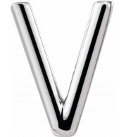 14K White Single Initial V Earring - 86800227P