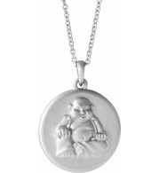 14K White Buddha 16-18 Necklace - 86851600P