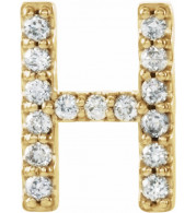 14K Yellow .06 CTW Diamond Single Initial H Earring - 867976036P