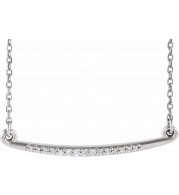 Platinum .05 CTW Diamond Curved Bar 16-18 Necklace - 86681603P