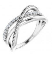 14K White 1/5 CTW Diamond Criss-Cross Ring - 123968600P