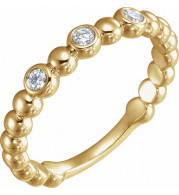 14K Yellow 1/8 CTW Diamond Beaded Ring - 123270601P