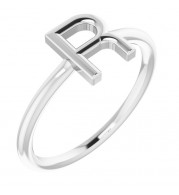 14K White Initial R Ring - 51895203P