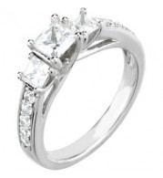 14K White 7/8 CTW Diamond Engagement Ring - 6472260002P