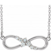 14K White 1/8 CTW Diamond Infinity-Inspired Bar 18 Necklace - 86875615P