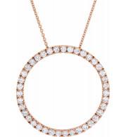 14K Rose 1 CTW Diamond Circle 18 Necklace - 658311000P