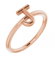 14K Rose Initial J Ring - 51895157P