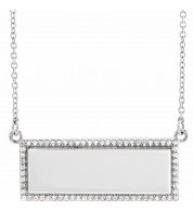 14K White 1/6 CTW Diamond Bar 18 Necklace - 6522696000P