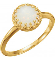 14K Yellow 8 mm Round Opal Ring - 7156070001P