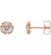 14K Rose 1/2 CTW Diamond Earrings - 86445602P