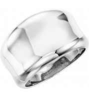 14K White Concave Ring - 51396102P