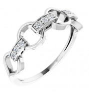 14K White 1/10 CTW Diamond Link Ring - 65224360001P