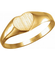 14K Yellow 6x6 mm Youth Heart Signet Ring - 19308100P
