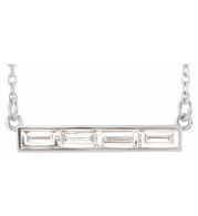 14K White 1/2 CTW Diamond Bar 17 Necklace - 863616004P