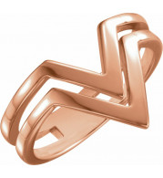 14K Rose Double Row V Ring - 51547103P