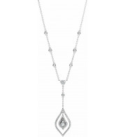 14K White 7/8 CTW Diamond Geometric 18 Necklace - 68236101P