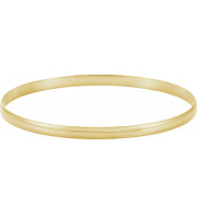 14K Yellow 4 mm Half Round Bangle 7 1/2 Bracelet - BRC111648P