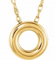 14K Yellow 10 mm Circle 18 Necklace - 863221019P