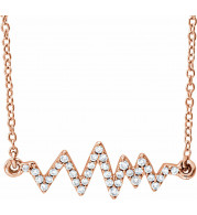 14K Rose 1/6 CTW Diamond Heartbeat 16-18 Necklace - 65214660002P